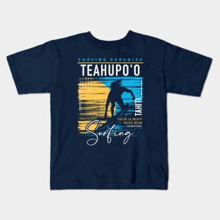 Retro Teahupo'o Tahiti Surfing // Surfers Paradise // Surf Tahiti Kids T-Shirt